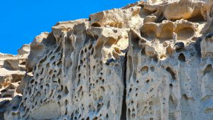 Rock formations on Vlychada Beach